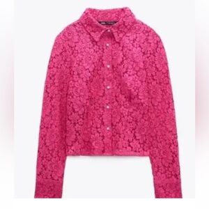 ZARA BARBIE PINK LACE SHIRT